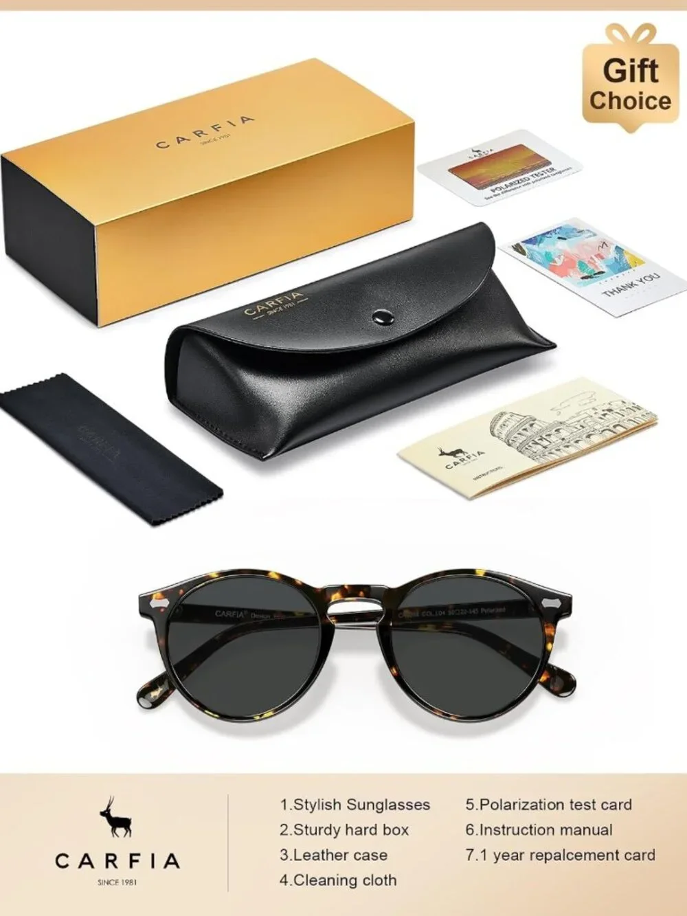 Retro Polarized Sunglasses for Men | UV400 Protection, Shatterproof Lenses